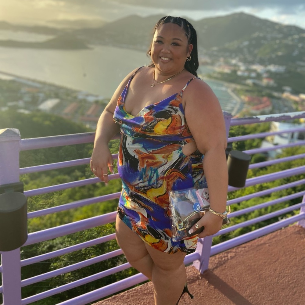 Strappy plus size mini dress